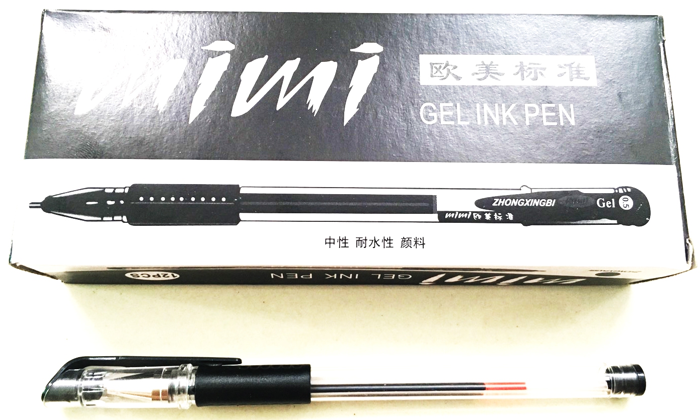 ปากกาเจลหัว 0.5 12 แท่งกล่อง (ดำ,แดง, น้ำเงิน)