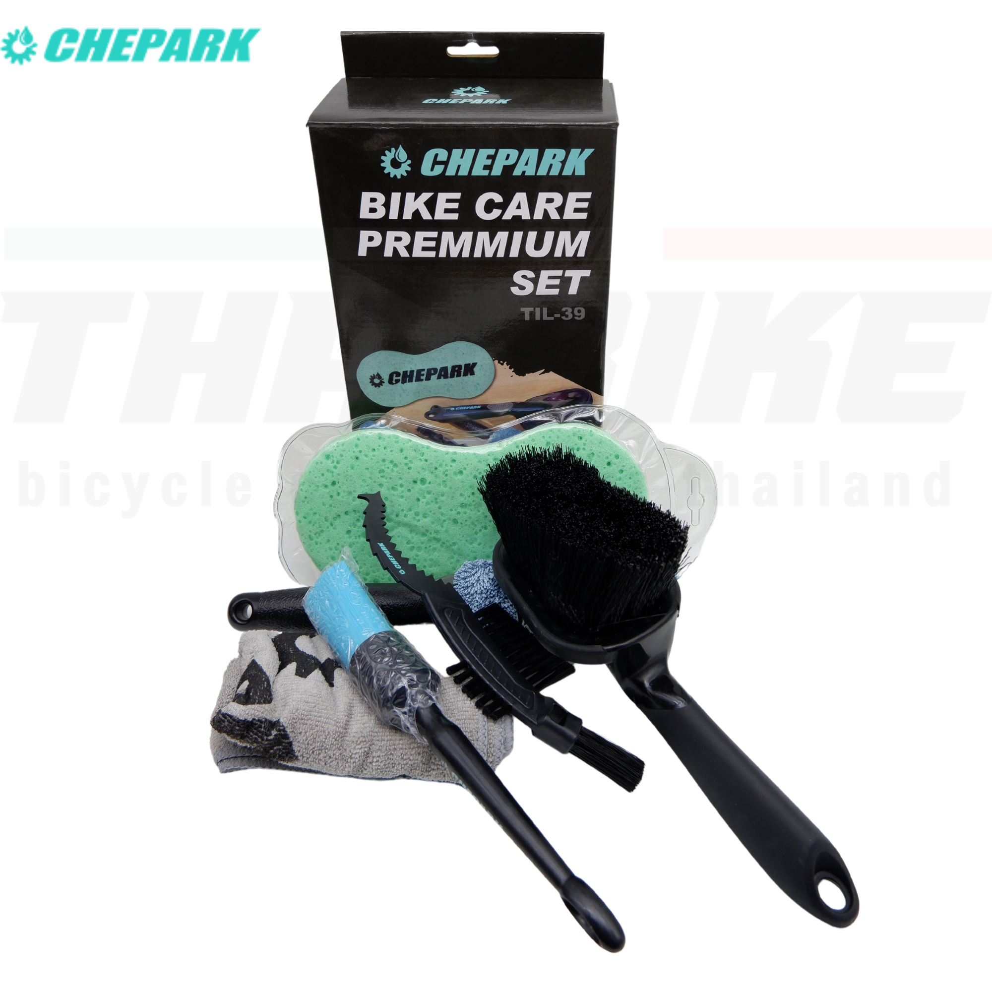 ชุดแปรงทำความสะอาดจักรยาน CHEPARK TIL-39 ผ้าเช็ดรถ