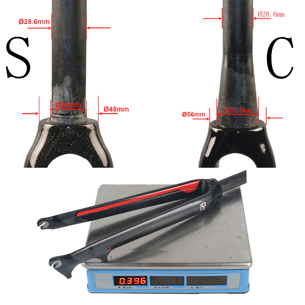 ตะเกียบดิสจักรยานฟูลคาร์บอน 700C WACAKO รองรับดิสก์เบรคคอตรง คอเทเปอร์