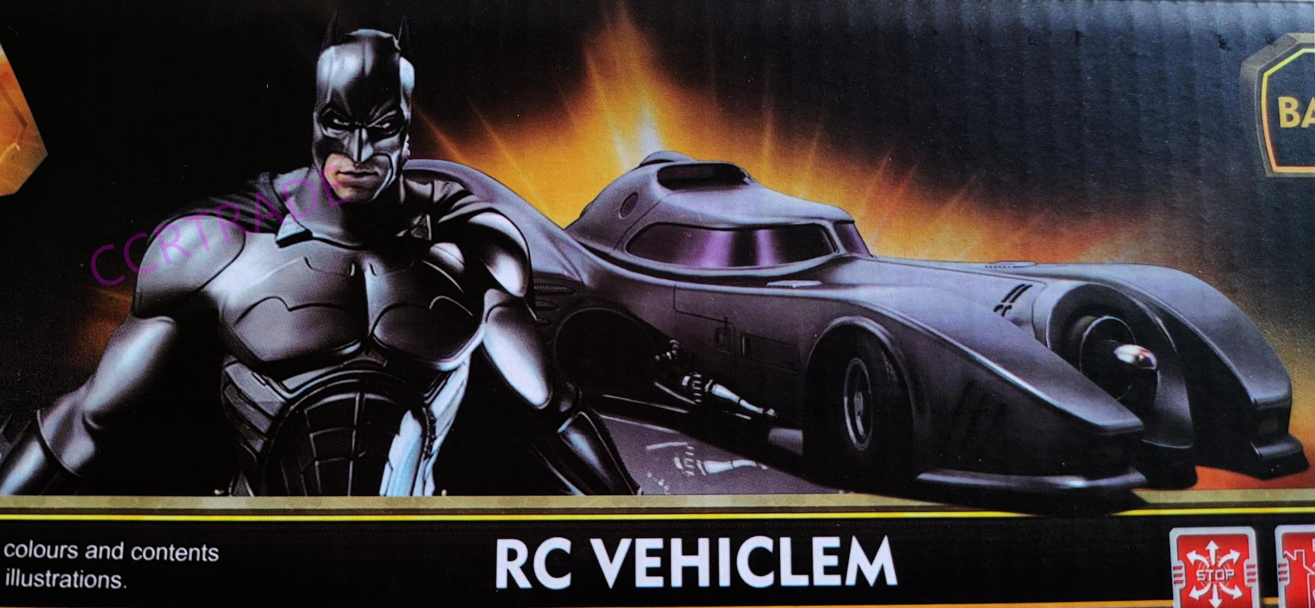 รถแบทแมนบังคับ+รีโมทกล่อง 15x27 ซม.(1x3)