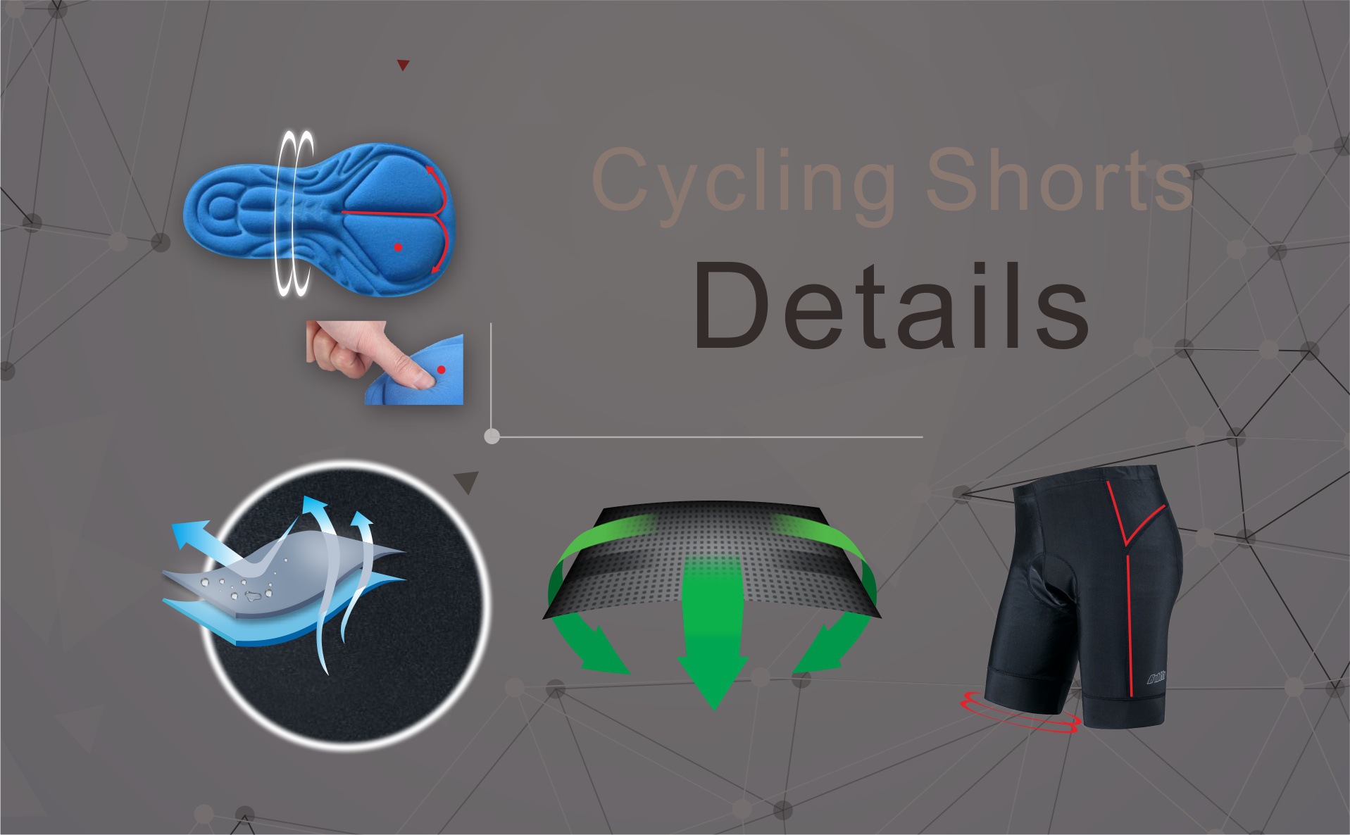 กางเกงขาสั้นปั่นจักรยานเป้าเจลแท้ ยี่ห้อ Bpbtti ผ้าดี แห้งไว