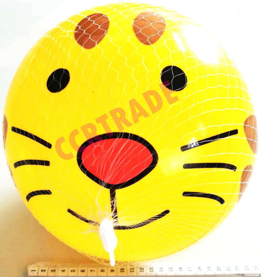 บอลหน้าการ์ตูนสีสดถุงตาข่าย 24 ซม.