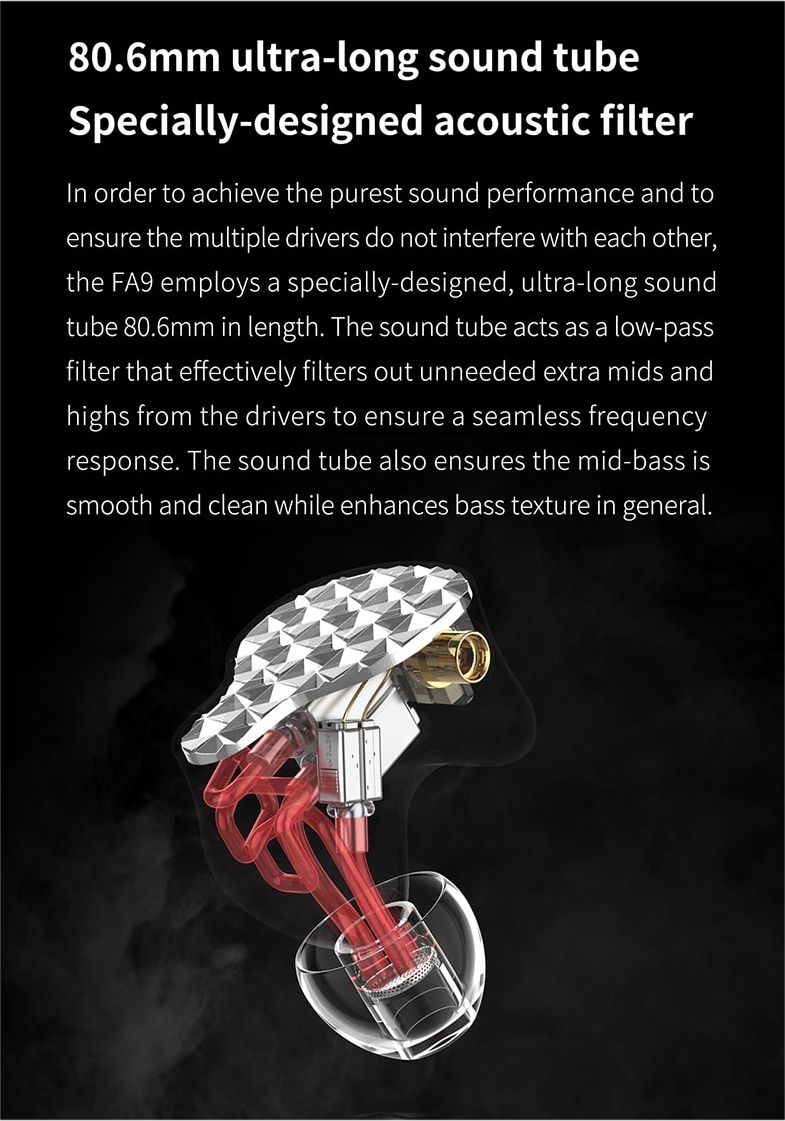 ขาย FiiO FA9 หูฟัง 6 ไดร์เวอร์ Knowles (6BA) 4-way Crossover ปรับแต่งเสียงได้ สาย monocrystalline ถัก8