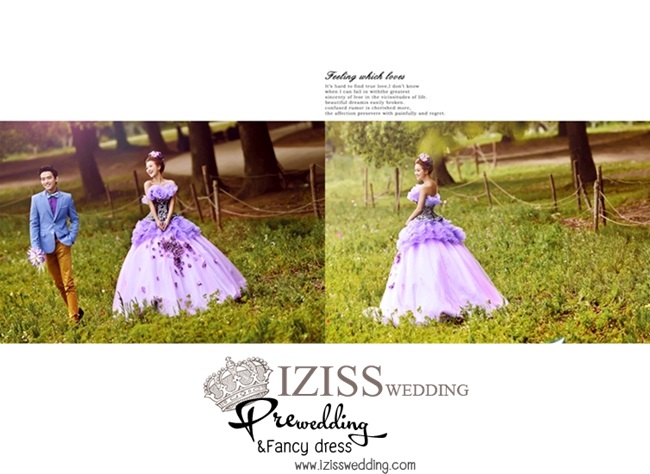 PW074 - **เลิกผลิตค่ะ** ชุดคู่ถ่ายพรีเวดดิ้ง (prewedding dress) & ชุดแต่งงานแฟนซี (Fancy wedding dress)ชายหญิง "ธีมสีม่วง-ฟ้า"
