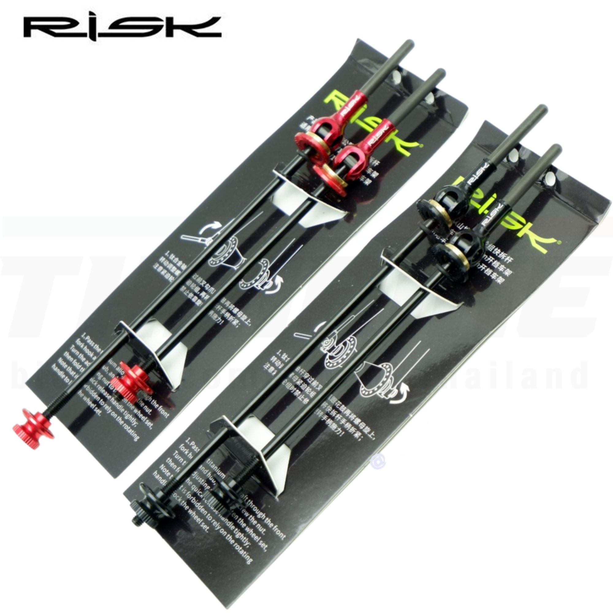 แกนปลดจักรยานเสือหมอบ เสือภูเขา RISK แบบไทเทเนี่ยมหัวคาร์บอน