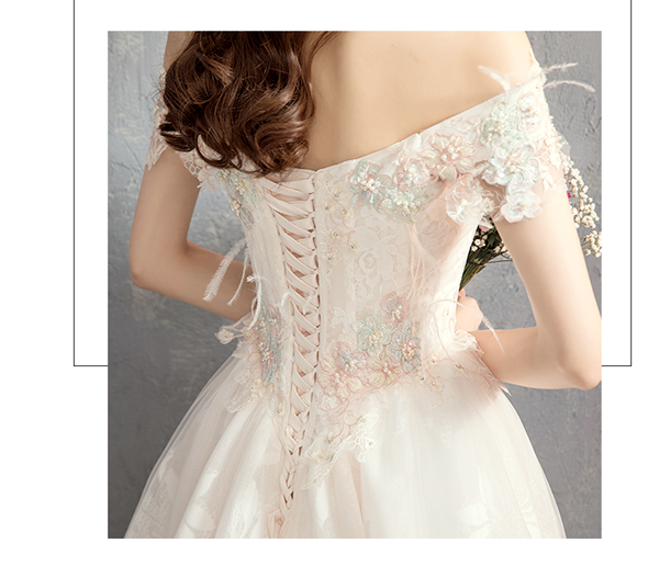 BR364 **พรีออเดอร์**ชุดแต่งงาน&ชุดเจ้าสาวแนวเรียบหรู สีขาวเกรดพรีเมี่ยม น่ารัก สวยโดดเด่นไม่ซ้ำใคร