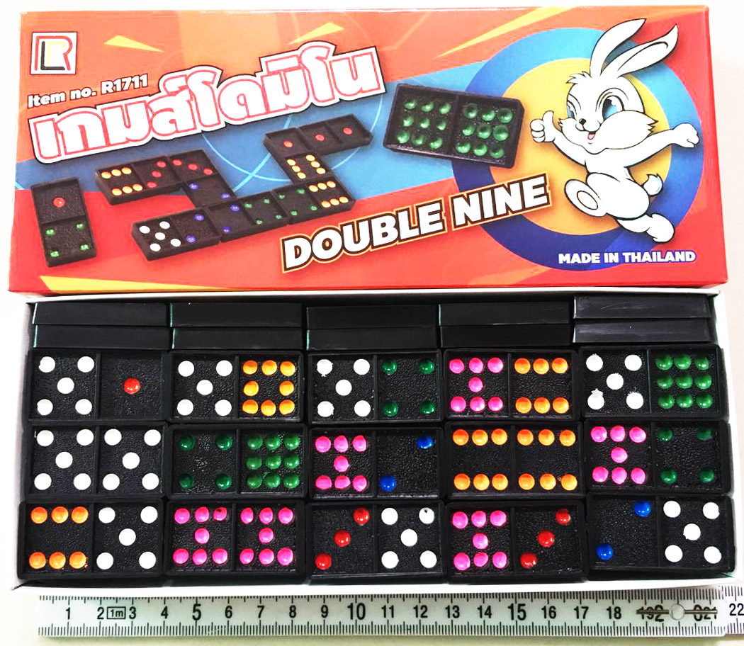 เกมส์โดมิโน่กระต่าย 55 ชิ้นกล่องใหญ่ 22 ซม. (1x3)