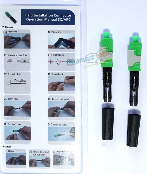 หัวSC Fast Connector SC/APC แผงละ10หัว (Side Open)