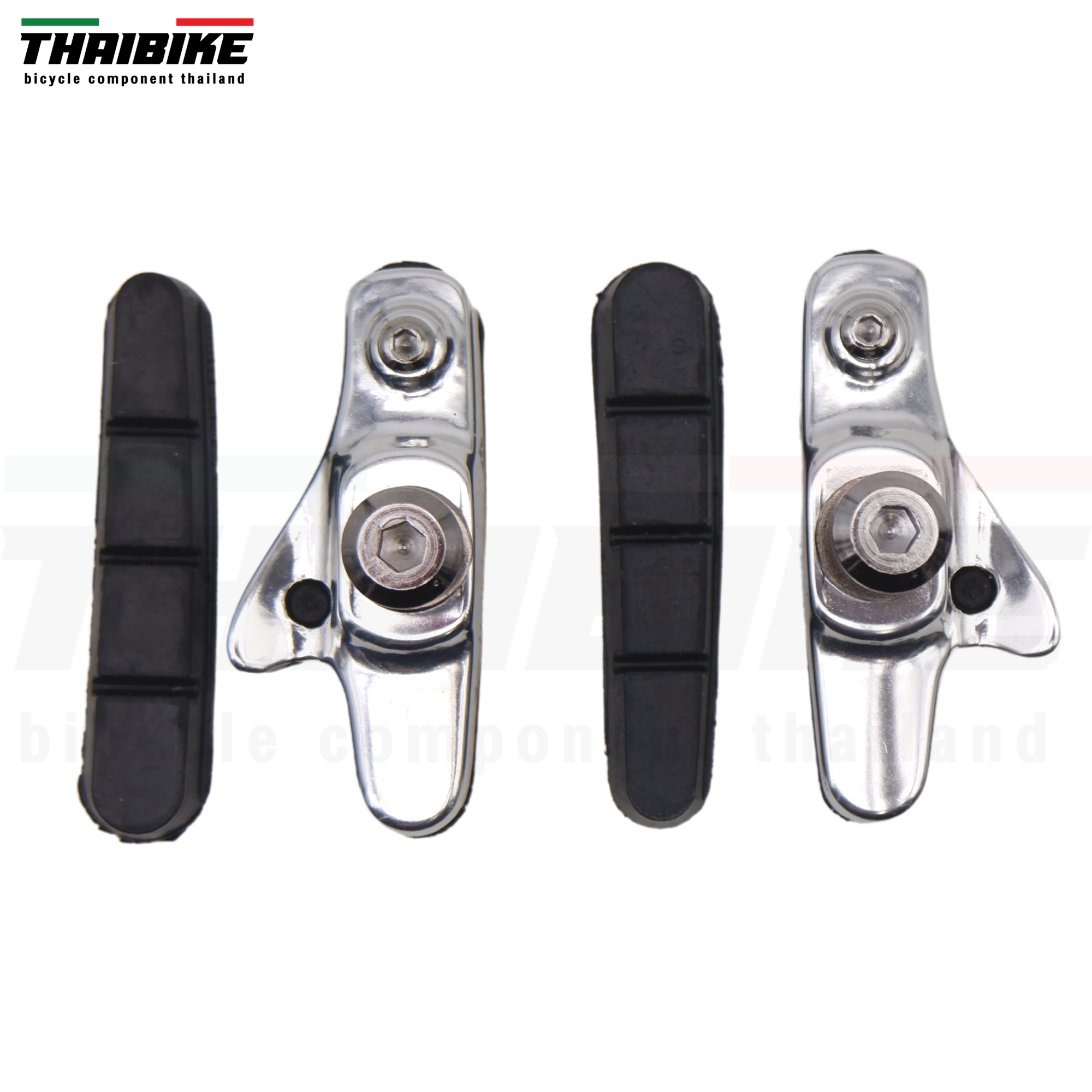 ผ้าเบรคจักรยานเสือหมอบล้ออลูมิเนียม แบบมีฝักเบรค THAIBIKE แถมฟรียางเบรค 1 ชุด
