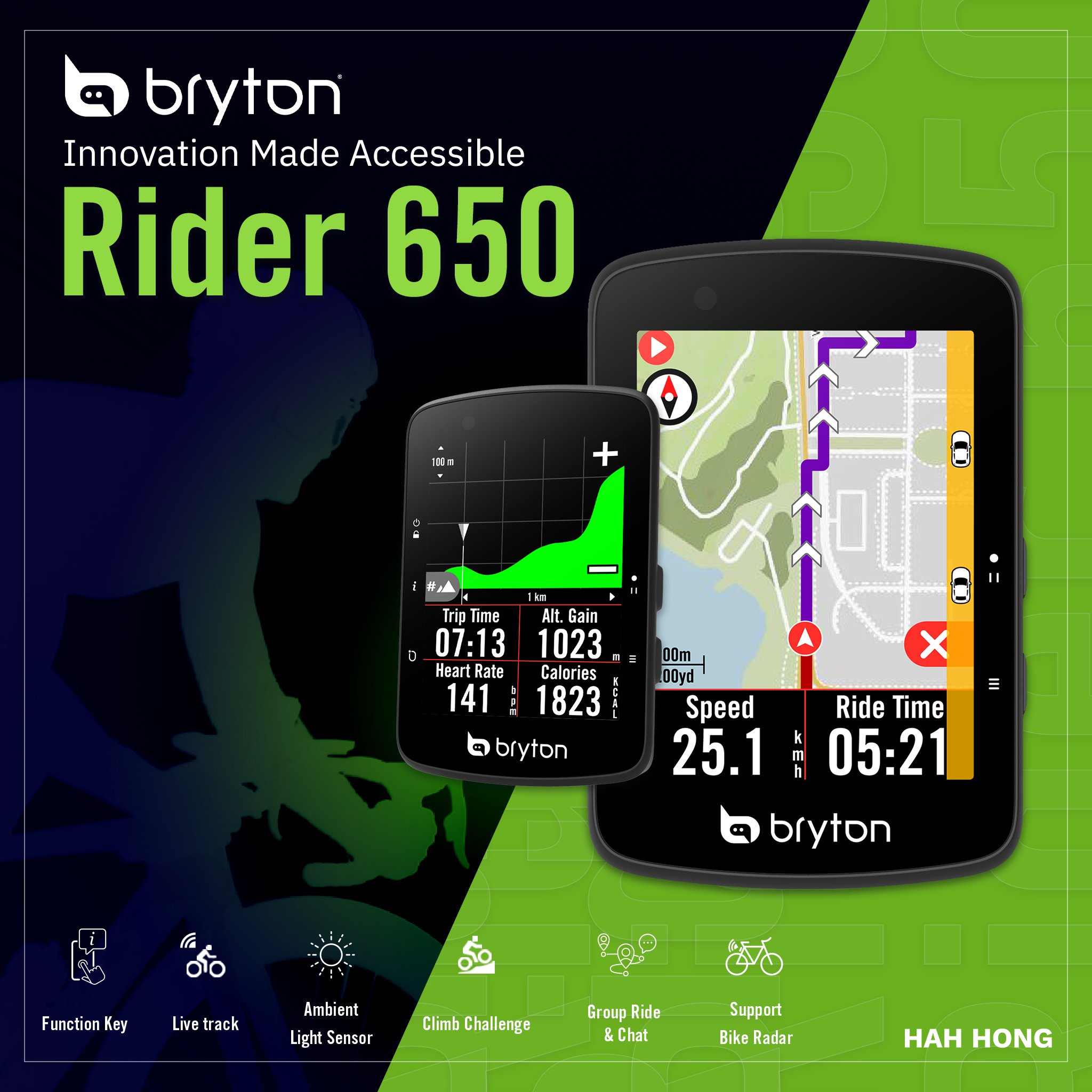Bryton Rider 650 ไมล์จักรยาน GPS จอสี นำทางได้ แบตอึด เครื่องภาษาไทย พร้อมชุดของแถม