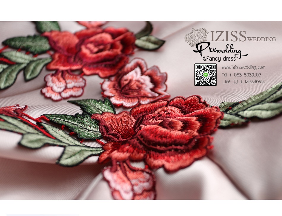 DS022 - **พรีออเดอร์** ชุดราตรี เดรสสั้นออกงานผ้าซาติน (short dresses) ชุดไปงานแต่งงานสวยๆ "ธีมครีมชมพู"