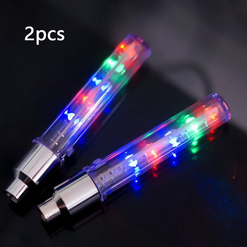 ไฟติดจุ๊บล้อจักรยานแบบสีสลับ 5 LED ติดจักรยานพร้อมถ่าน ใช้ได้กับจุ๊บเล็กและจุ๊บใหญ่