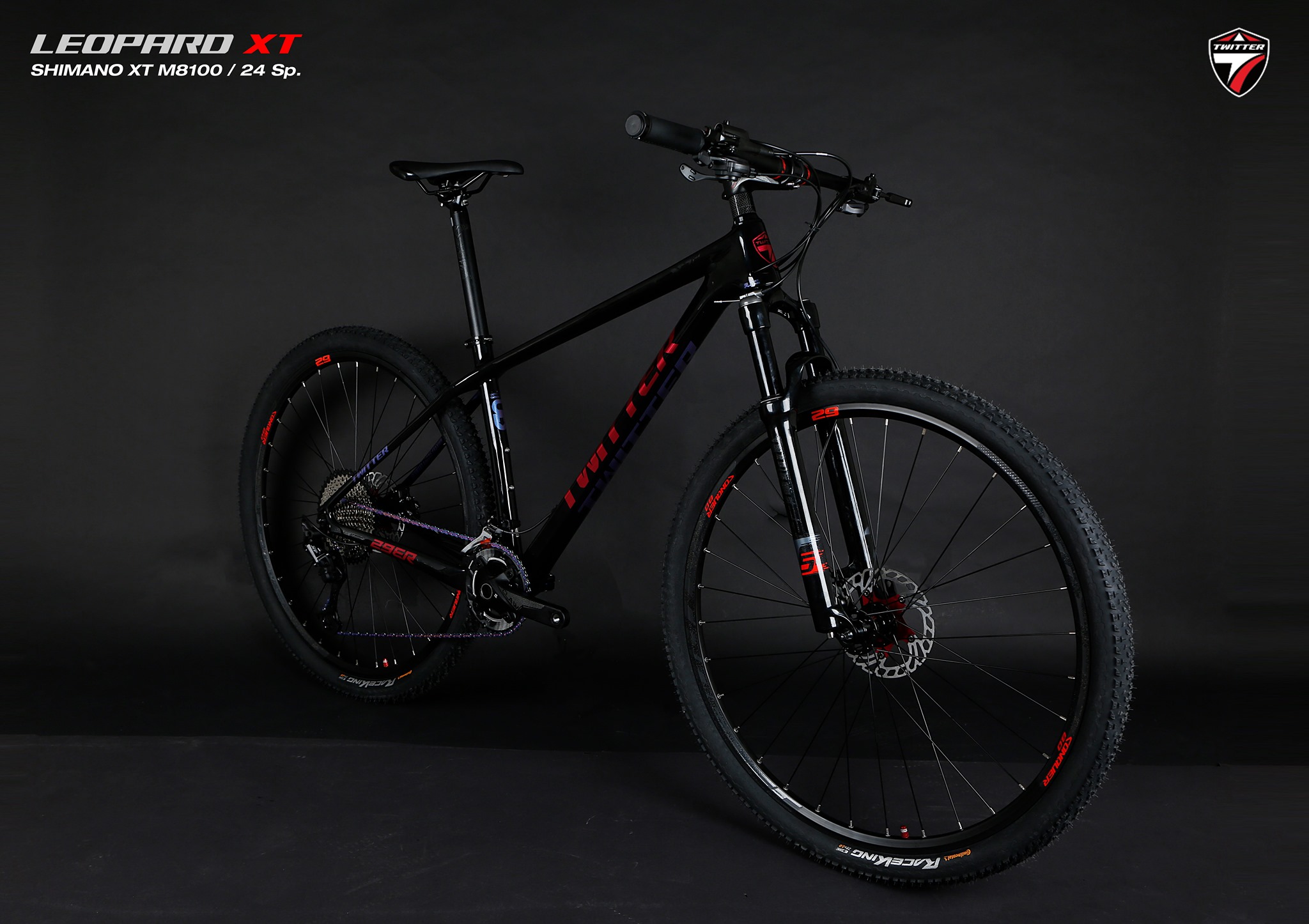 24 เกียร์ จักรยานเสือภูเขาเฟรมคาร์บอน เกียร์ชิมาโน่ใหม่ TWITTER รุ่น LEOPARD XT