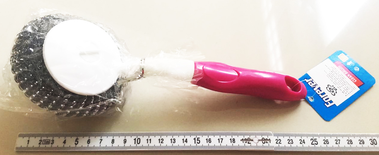 แปรงขัดกะทะด้ามสี 25 ซม.