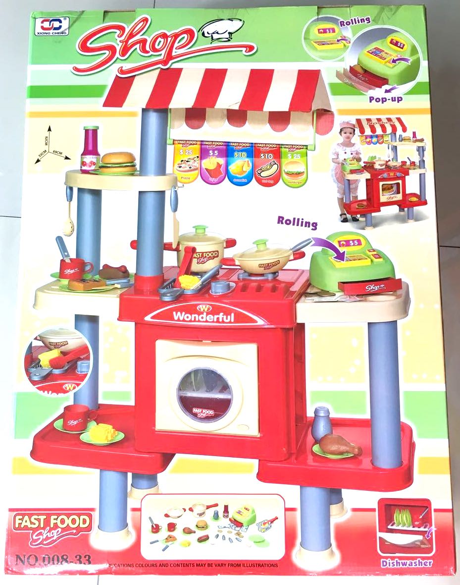 ชุดซุ้มขายอาหารฟ้าดฟู๊ด+แคชเชียร์กล่องใหญ่