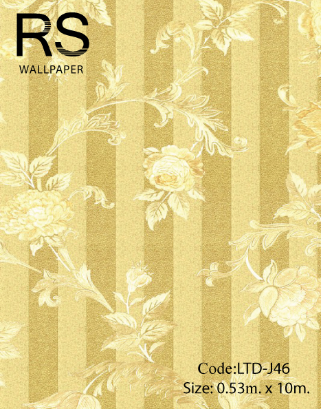 วอลเปเปอร์ GLOSSY ลายดอกไม้สีทอง LTD-J46