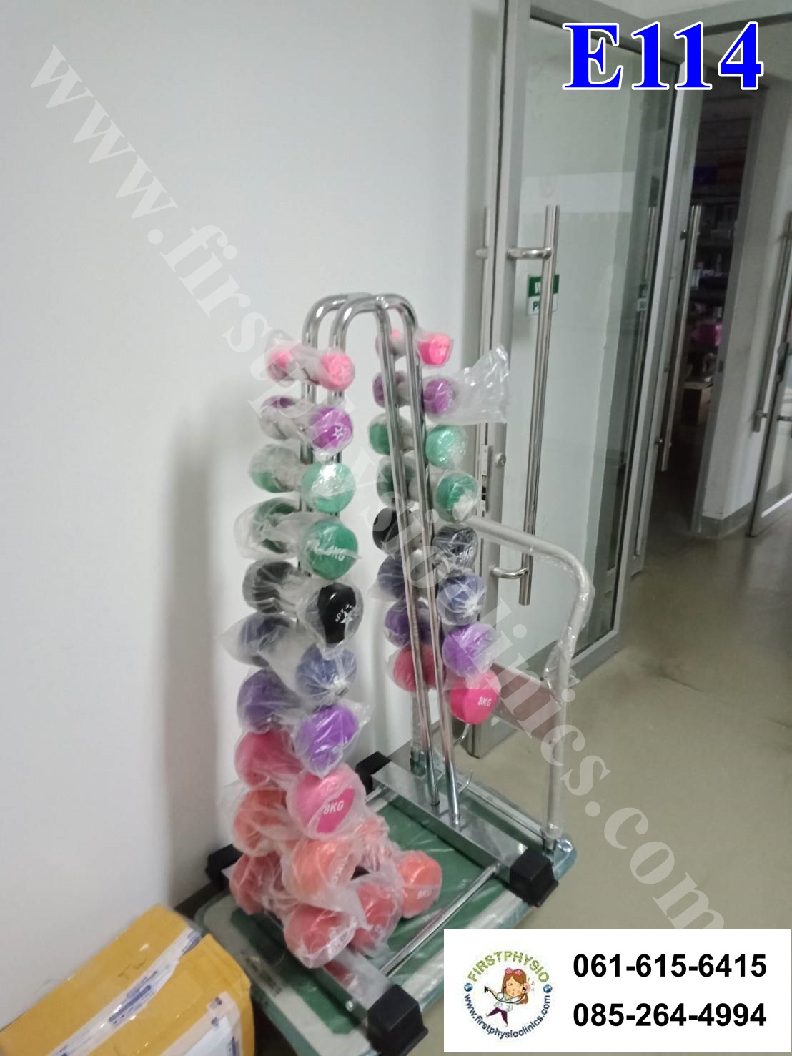 ชุดดัมเบลยาง พร้อมชั้นวาง