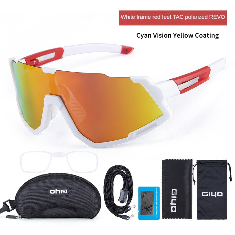 แว่นตาปั่นจักรยานเลนส์โพลาไรซ์ GIYO SS865 Glasses Windproof Polarized พร้อมกรอบเลนส์สายตา