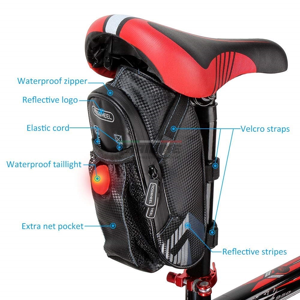 กระเป๋าใต้อานจักรยาน ROSWHEEL แบบมีไฟ รุ่น ZH12590301