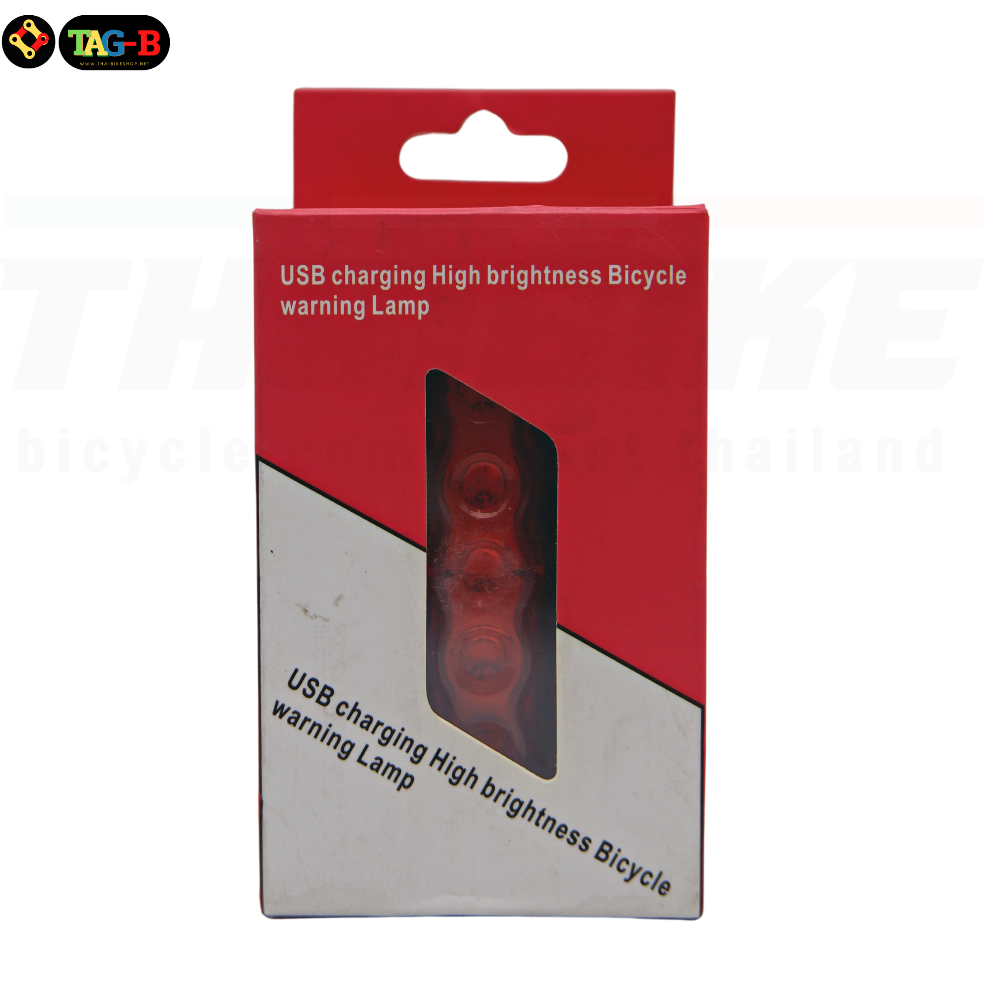 ไฟท้ายจักรยานชาร์จ USB THAIBIKE 004 ไฟสีแดง ไฟสีแดงน้ำเงิน