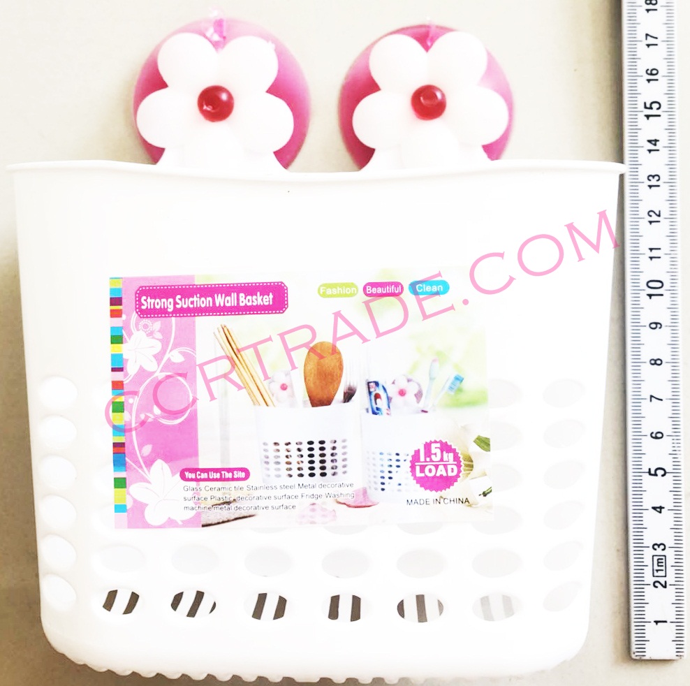 ที่ใส่แปรงลายดอกไม้+จุกสุญญากาศ 14x16 ซม.