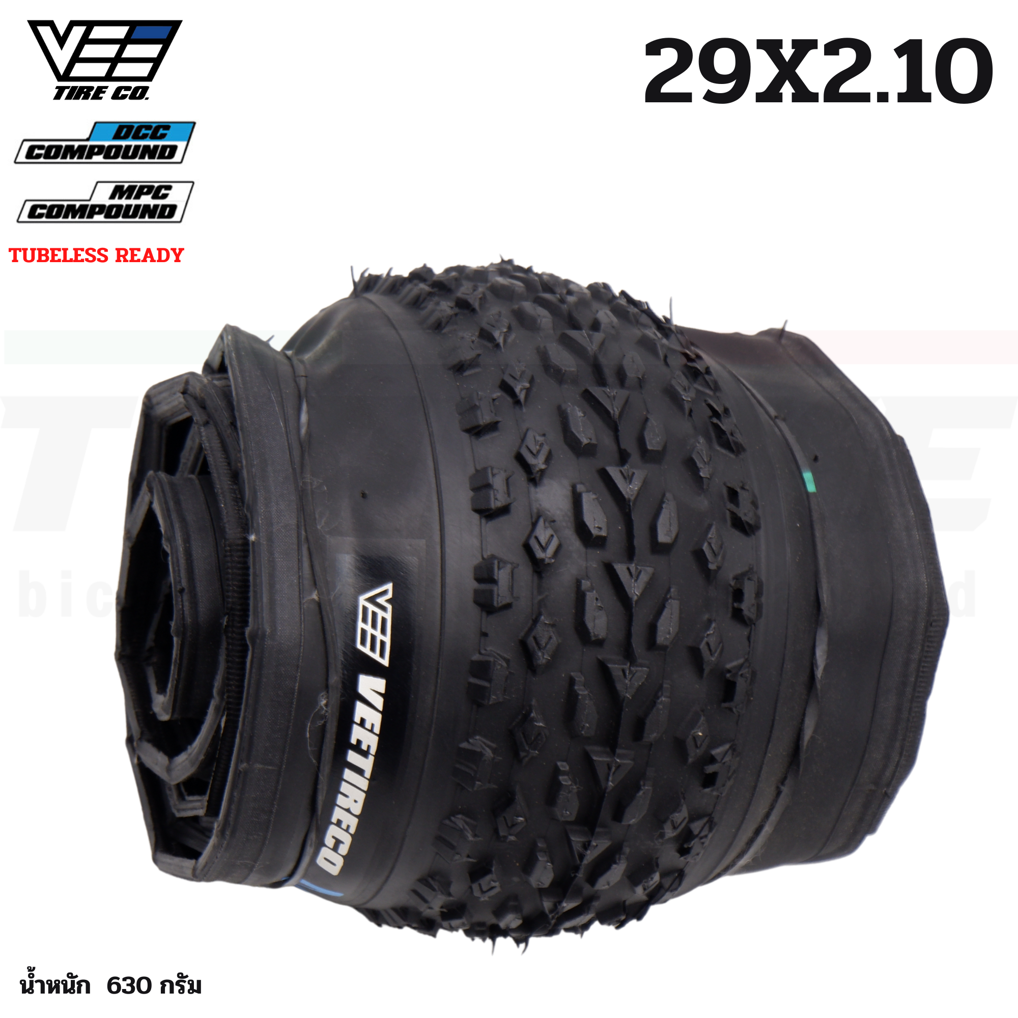 ยางนอกจักรยานเสือภูเขาขอบพับ VEE TIRE MISSION 26X2.1 27.5X2.1 29X2.1 ขอบแก้ว ขอบดำ