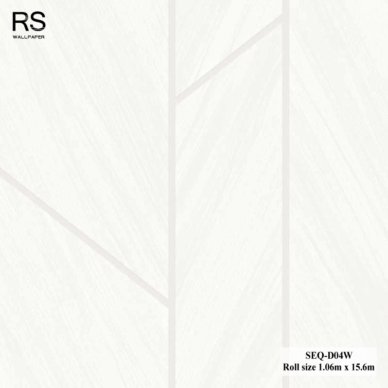 วอลเปเปอร์ลายไม้ สีขาวร่องเส้นสีเงิน SEQ-D04W