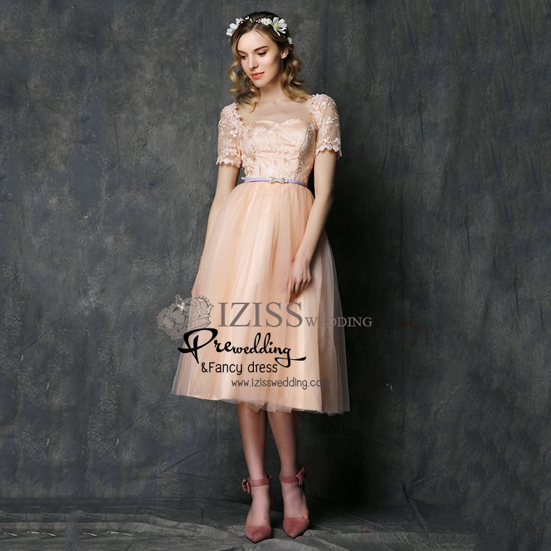 ฺBM0103 - พรีออเดอร์ ชุดเพื่อนเจ้าสาวราตรียาวสีส้มโอโรส สวยหวานน่ารักมากค่ะ