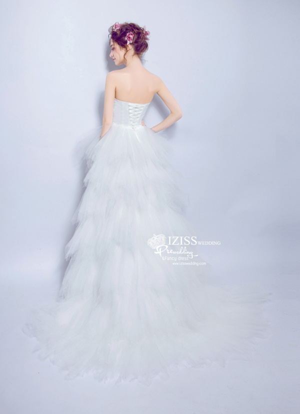 BR303 **พร้อมส่ง**ชุดแต่งงาน&ชุดเจ้าสาวแบบยาวสีขาวเกรดพรีเมี่ยม หรูหราน่ารัก สวยโดดเด่นไม่ซ้ำใคร