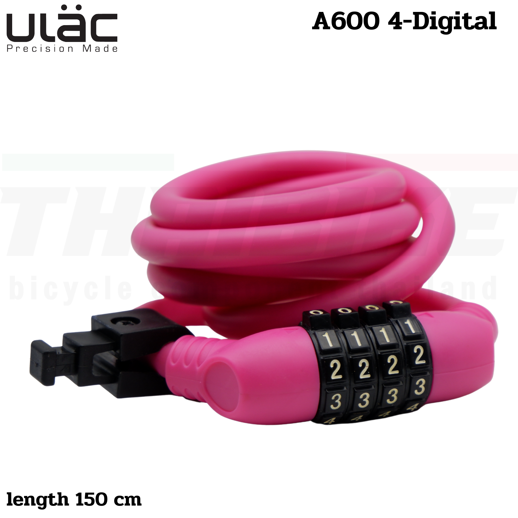สายล๊อคจักรยานแบบรหัส ULAC รุ่น A600 4-Digital Code Password