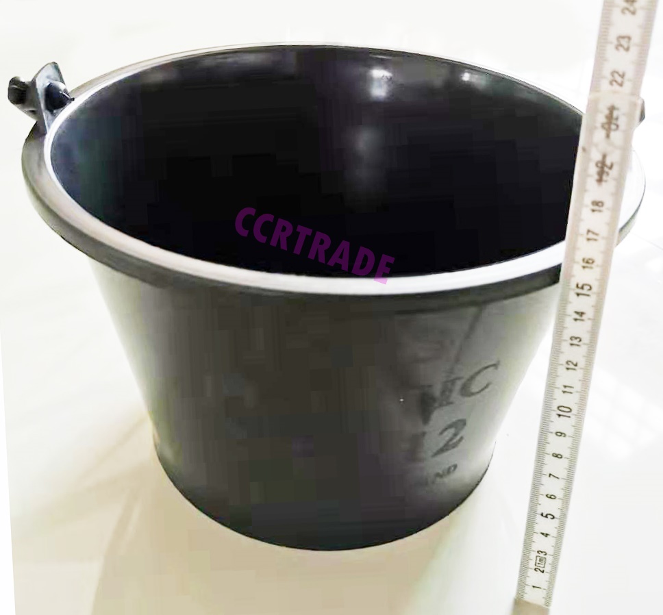 ถังน้ำหูหิ้วดำล้วน 15.5x25 ซม.(งานหนา)