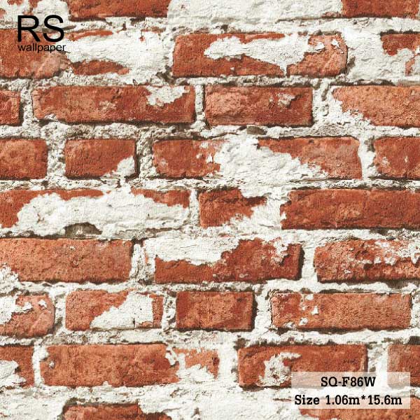 วอลเปเปอร์ ลายอิฐ สีส้ม SQ-F86W