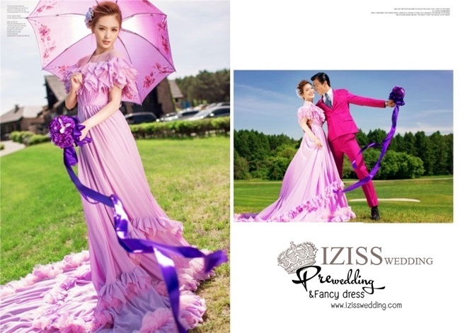 PW229 - Pre order ชุดคู่ถ่ายพรีเวดดิ้ง (prewedding dress) & ชุดแต่งงานแฟนซี (Fancy wedding dress)ชายหญิง "ธีมสีม่วง"