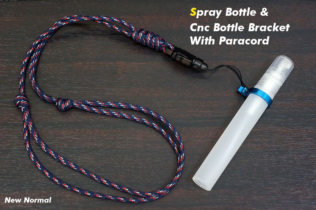 สายคล้องคอเชือก Paracord 550 พร้อมตัวแขวนCNC กับ ขวดสเปรย์ ขนาดพกพา 10ml