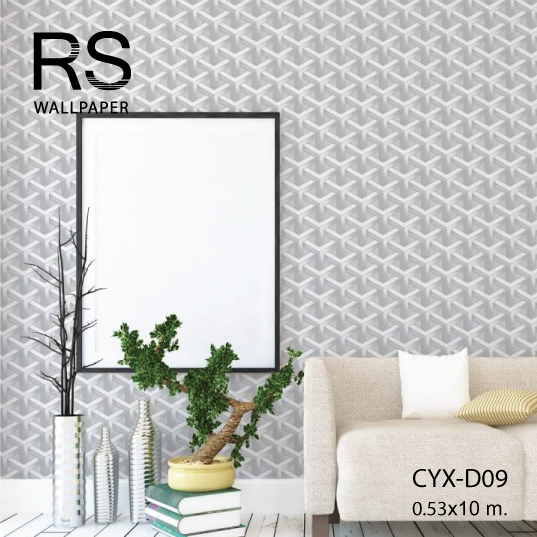วอลเปเปอร์ลายกราฟฟิค(REVIVE) สีขาว เงิน CYX-D09