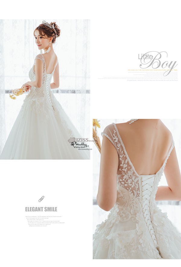 BR357 **พรีออเดอร์**ชุดแต่งงาน&ชุดเจ้าสาวแบบยาวอลังการ สีขาวเกรดพรีเมี่ยม หรูหราน่ารัก สวยโดดเด่นไม่ซ้ำใคร