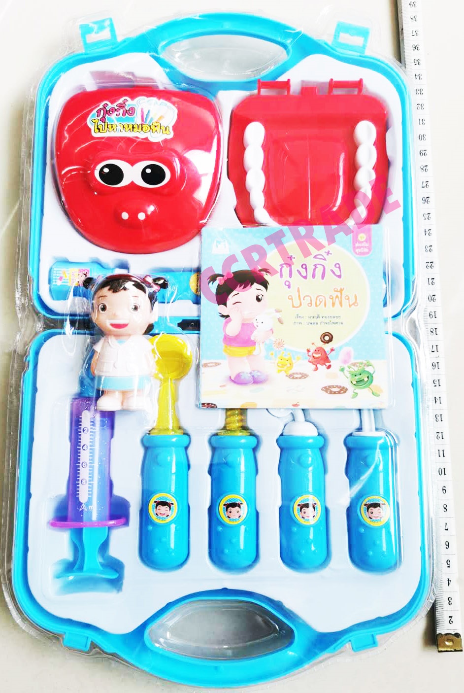 ชุดหมอฟันกุ๋งกิ๋งกระเป๋าหิ้วแผงครอบ 22x38 ซม.(ลิขสิทธิ์แท้)(1x3)