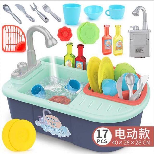 ที่ล้างจาน ใส่น้ำได้จริง บทบาทสมมติ ของเล่นซิงค์ล้างจาน