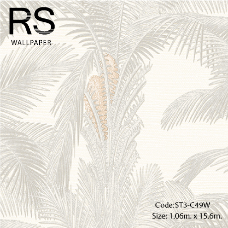 วอลเปเปอร์ลายต้นไม้ฮาวายวินเทจ (Tropical style) ST3-C49W