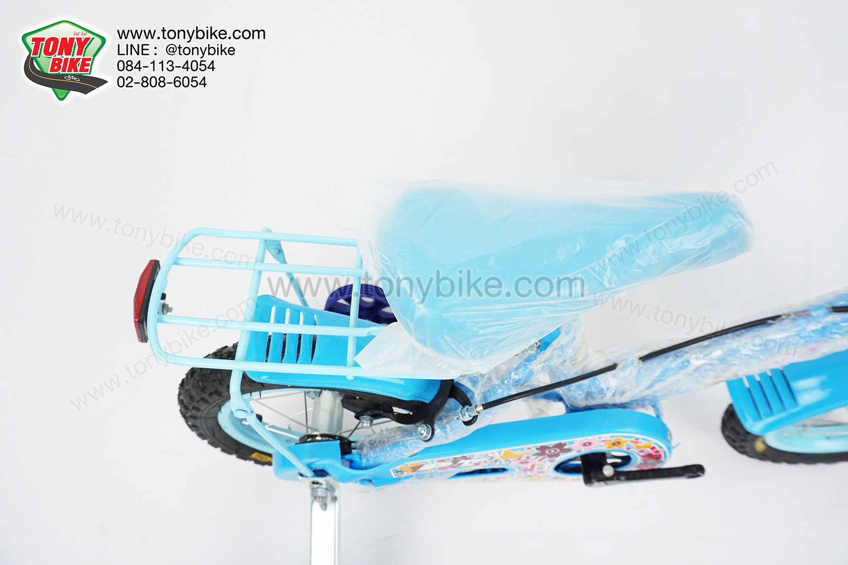 จักรยานเด็ก ล้อ 12 นิ้ว แฮนด์ตรง สีฟ้า