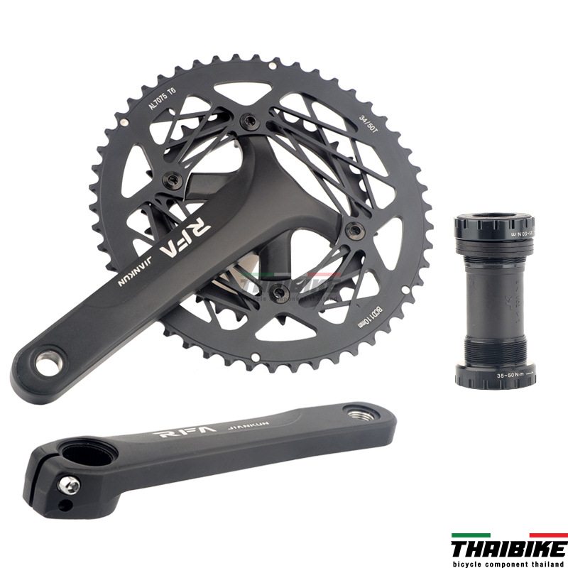 ชุดขาจานจักรยานเสือหมอบพร้อมกะโหลก ยี่ห้อ Jiankun RFA ขนาด 50-34T ขาจาน 170มม.