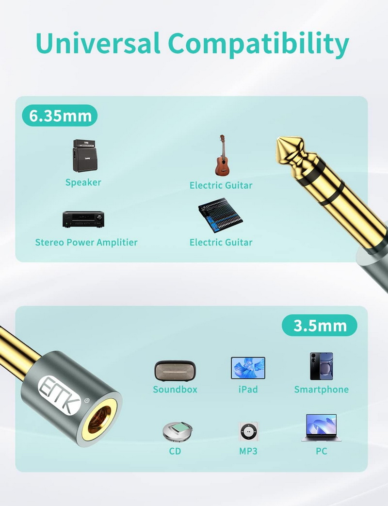 ERTK Grey Adapter แปลง 6.35 to 3.5mm สำหรับเครื่องเสียง ประกันศูนย์ไทย