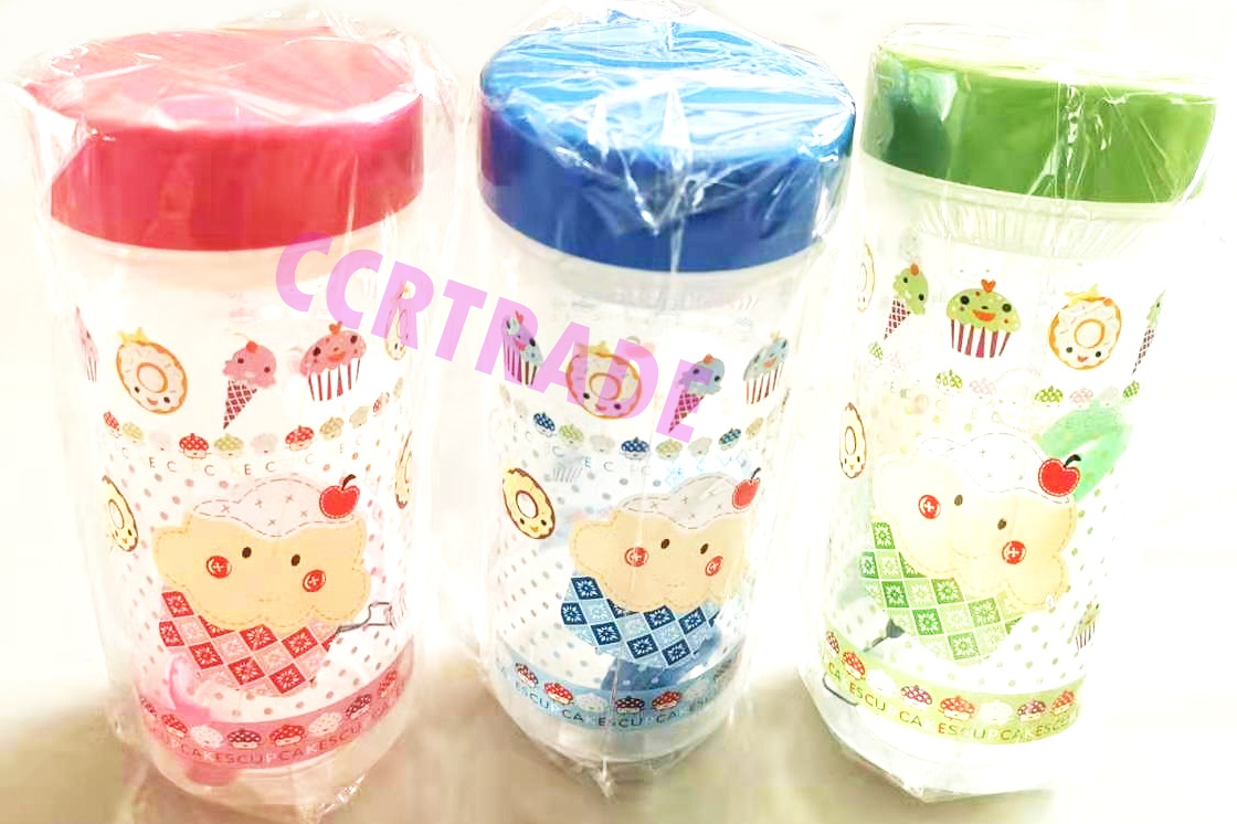 กระบอกน้ำการ์ตูน+ที่กรองน้ำแข็ง 16 ซม.