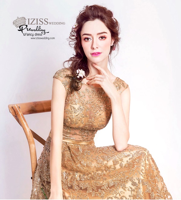 DL012 - **พรีออเดอร์** ชุดราตรี เดรสยาวออกงาน (Night party dresses) ชุดไปงานแต่งงานสวยๆ "ธีมสีโอโรส"
