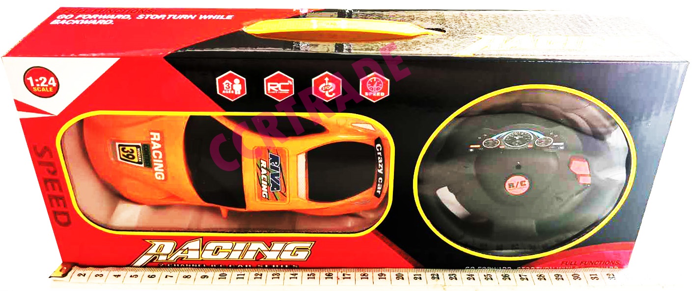 รถบังคับ RC +พวงมาลัยรีโมทกล่อง 10x33 ซม.(1x3)