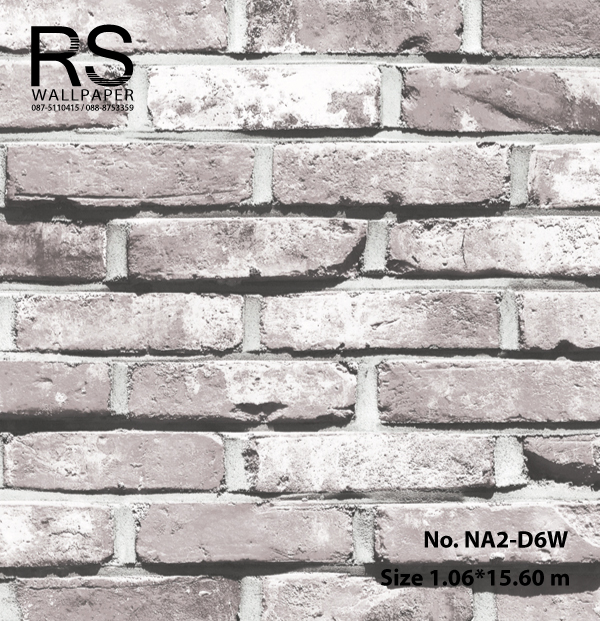 วอลเปเปอร์ ลายอิฐเทา-ครีม No.NA2-D6W