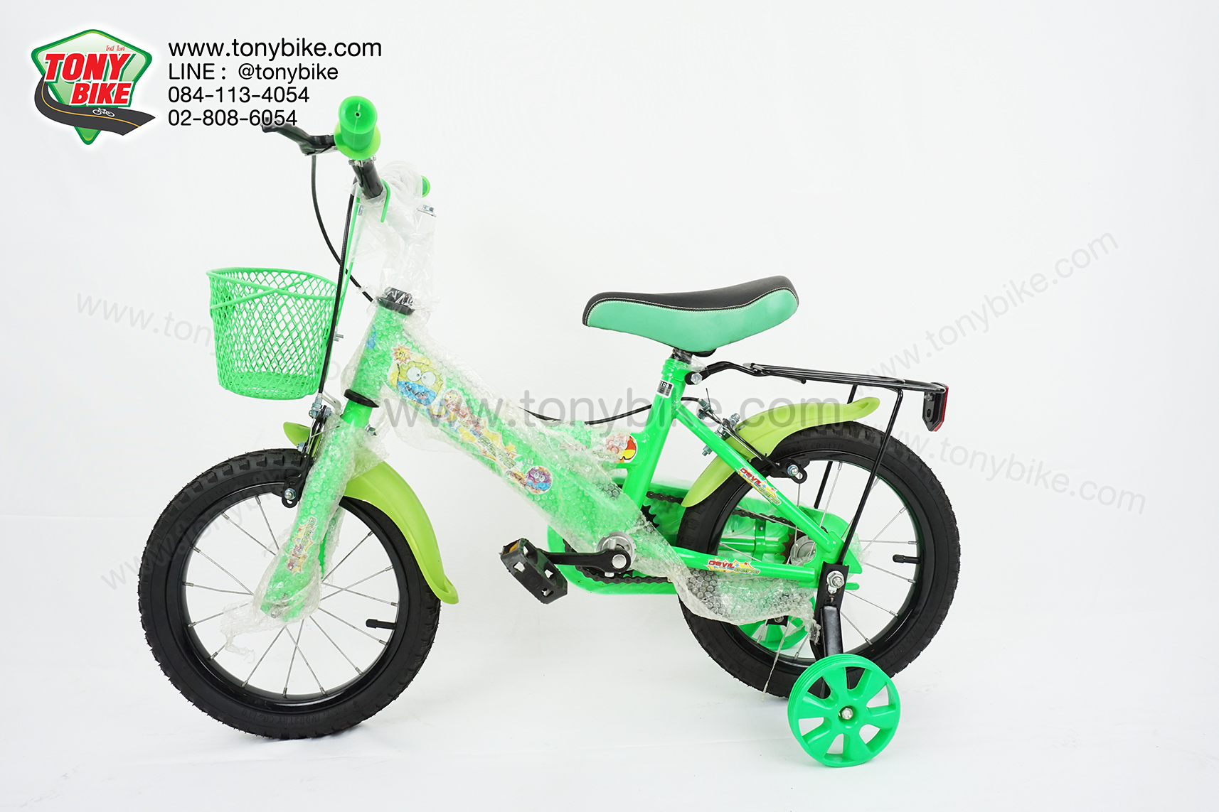 จักรยานเด็ก ล้อ 12 นิ้ว แฮนด์ตรง สีเขียว