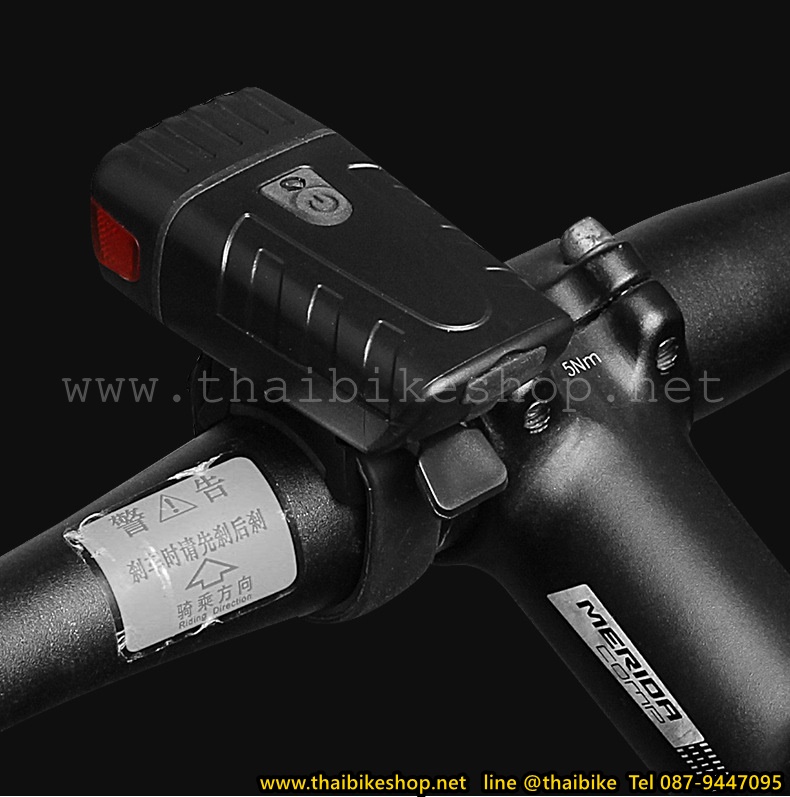 ไฟหน้าชาร์จ USB HJ-050 เหมาะสำหรับการติดกับ MOUNT จับไมล์ ไฟหน้าจักรยาน