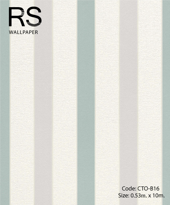 วอลเปเปอร์ลายทางขาว เทา และเขียว CTO-B16