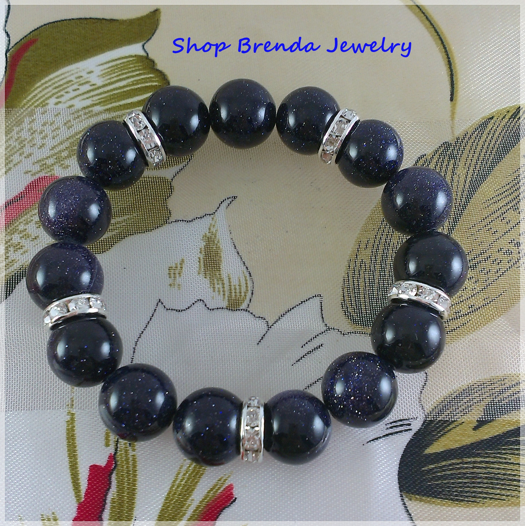 สร้อยข้อมือหินนำโชคสีน้ำเงิน Sand stone